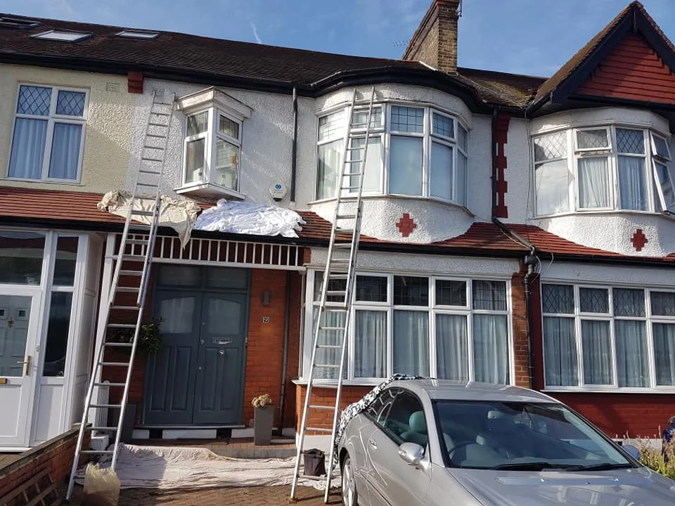 Roofing work in progress